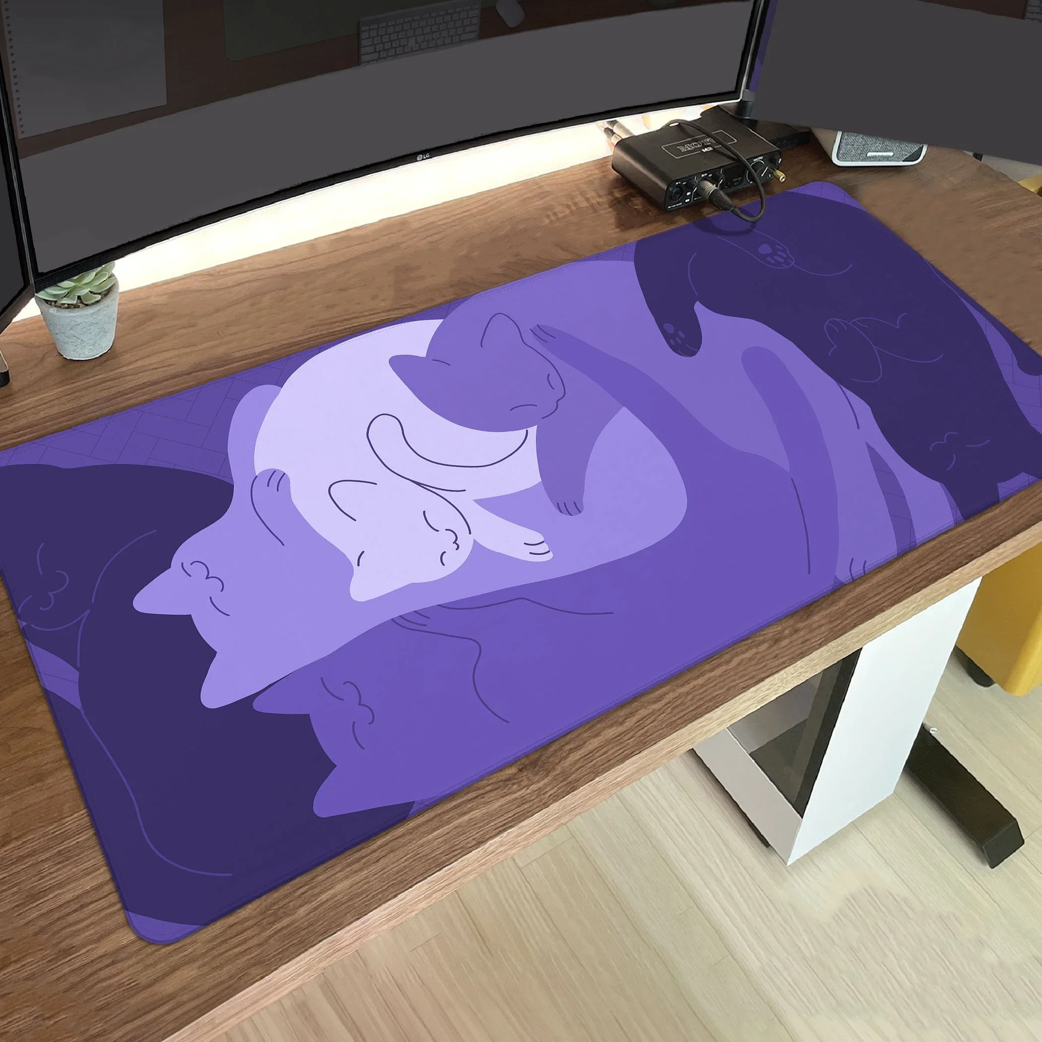 Purple Cats Desk Mat Cat Mouse - Tradescantia Purple review and price